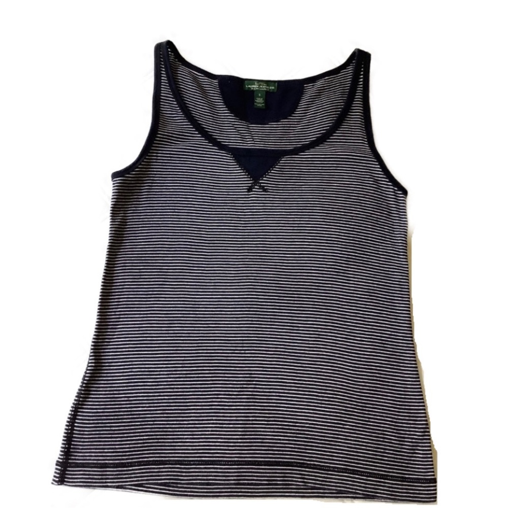 Ralph Lauren Navy White Striped Top